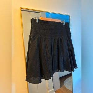 J Crew Smocked-waist linen mini skirt